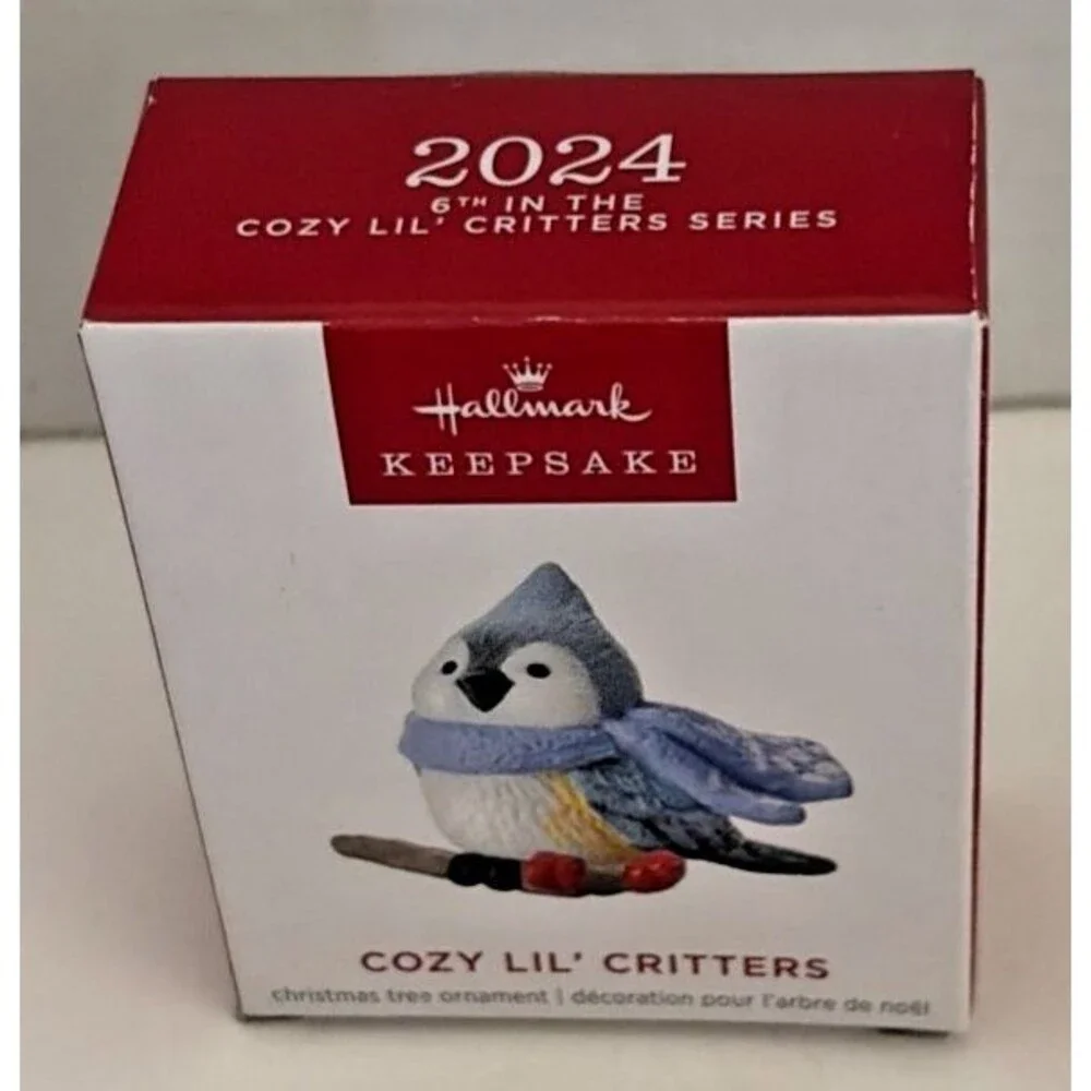 2024 Hallmark Keepsake Miniature Ornament Cozy Lil' Critters #6 Tufted Titmouse